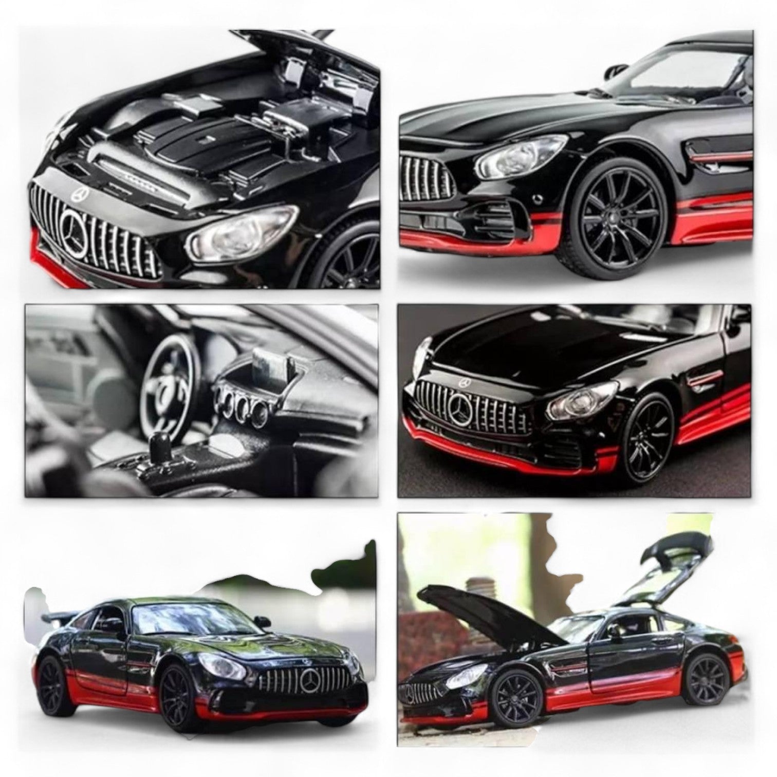 Die Cast Mercedes BENZ AMG GTR Pull Back Toy Car - Scale 1:24