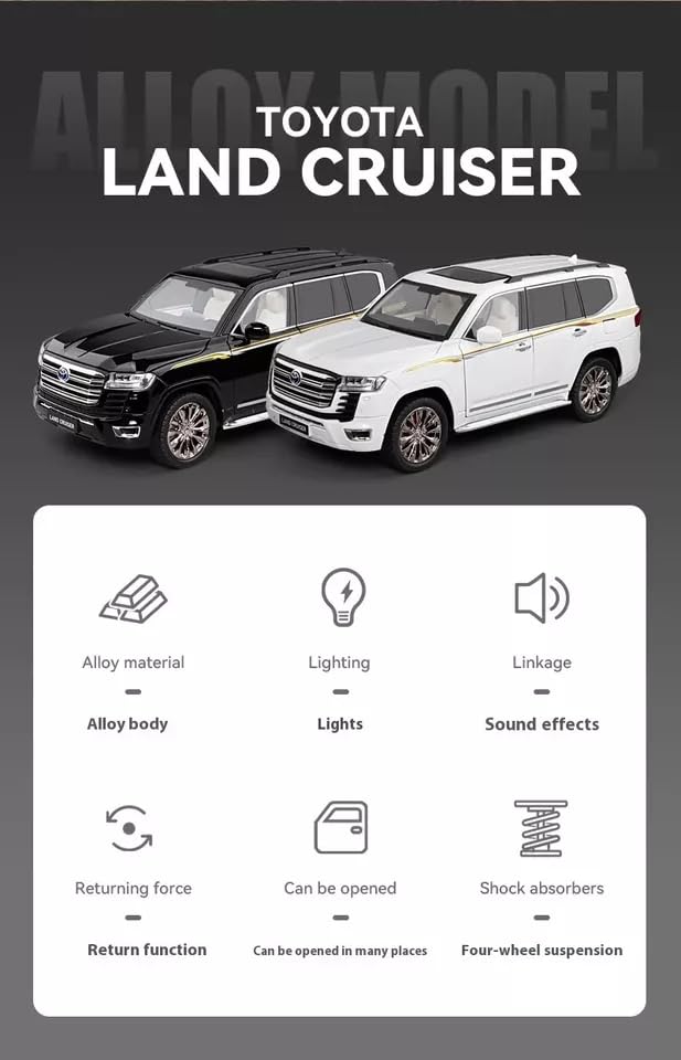 Toyota Land Cruiser LC300 GR Sport 1:18 diecast scale model  - Big Size