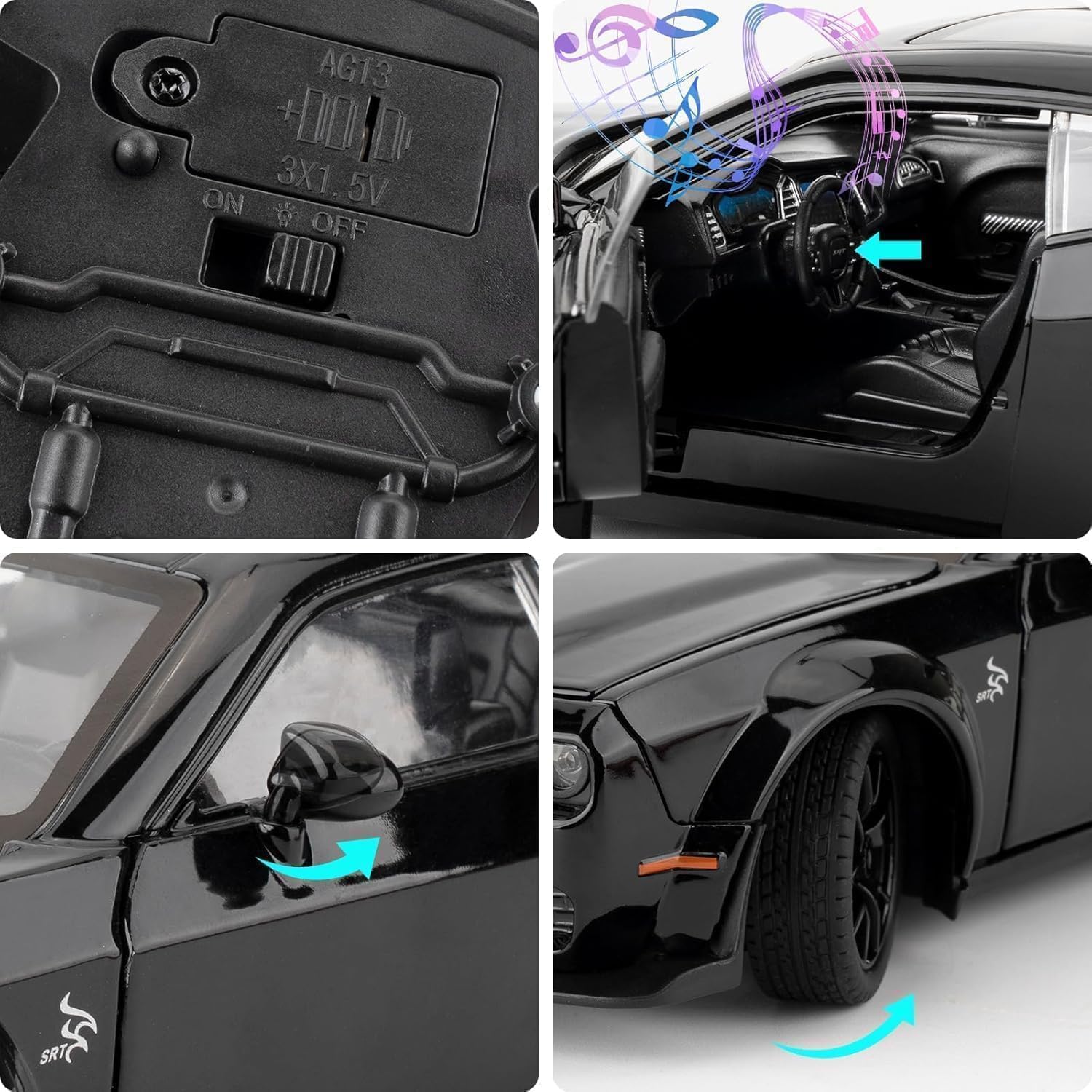 Dodge Challenger SRT Demon V8 1:18 diecast scale model car - Big Size