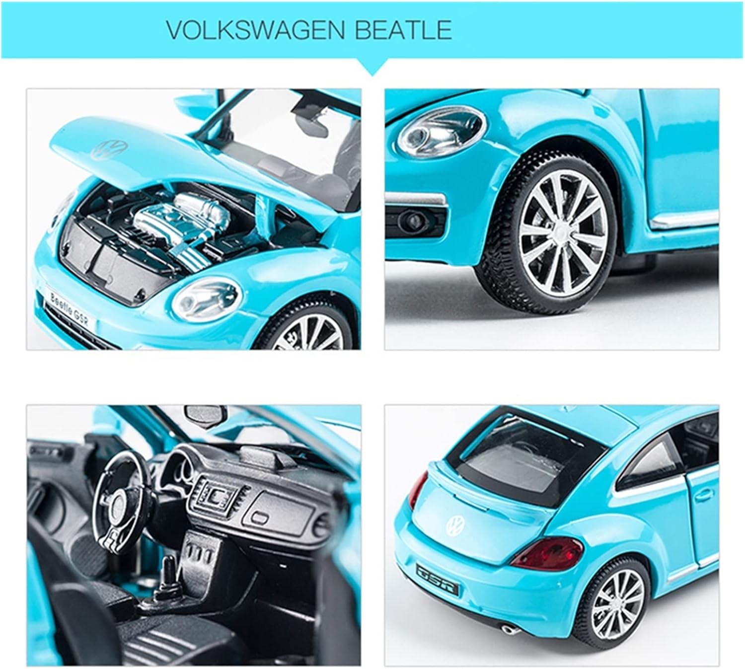 Volkswagen Beetle Diecast Car with Openable Doors | 1:24 Scale Model