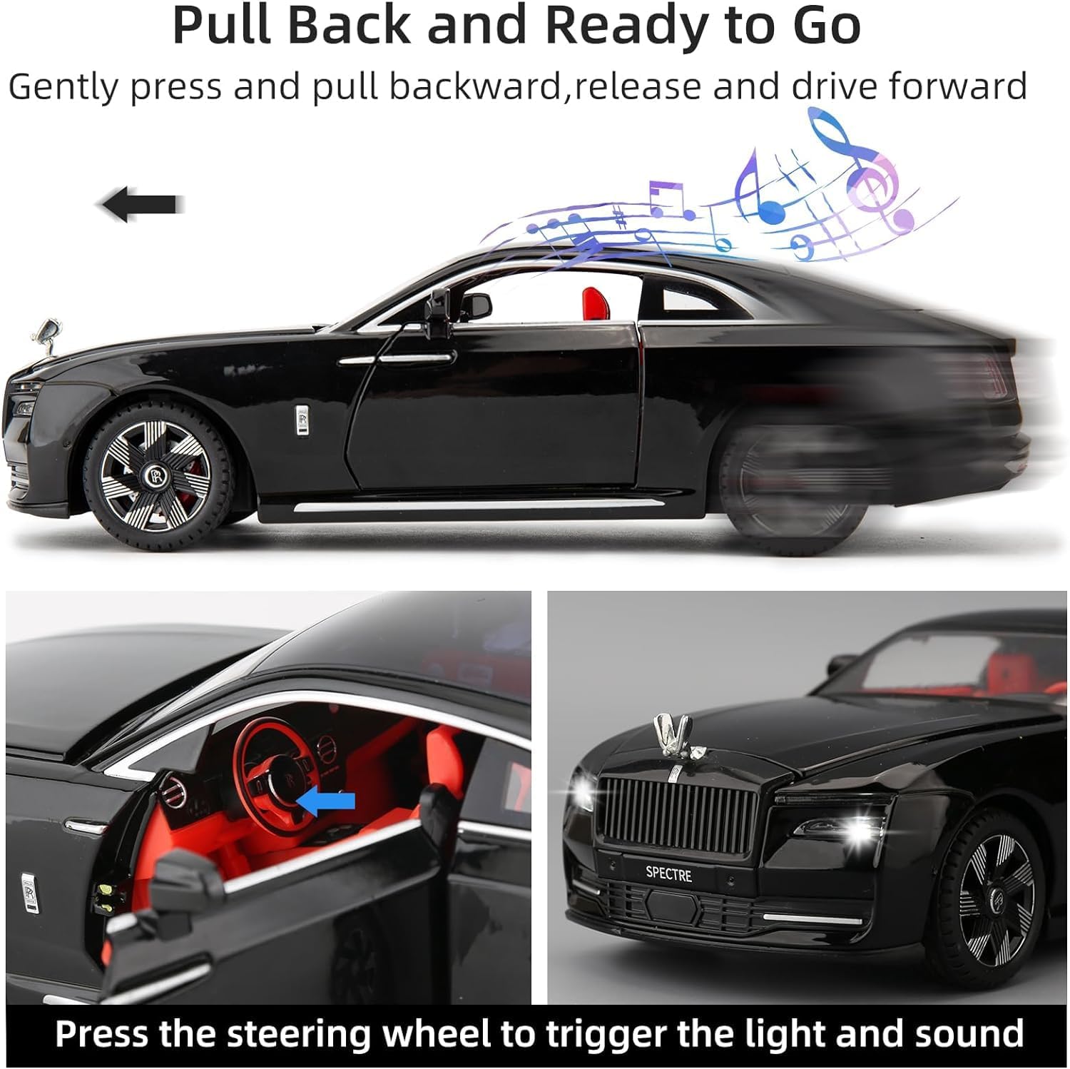 Rolls Royce Spectre 1:18 diecast scale model car collectible - Big Size