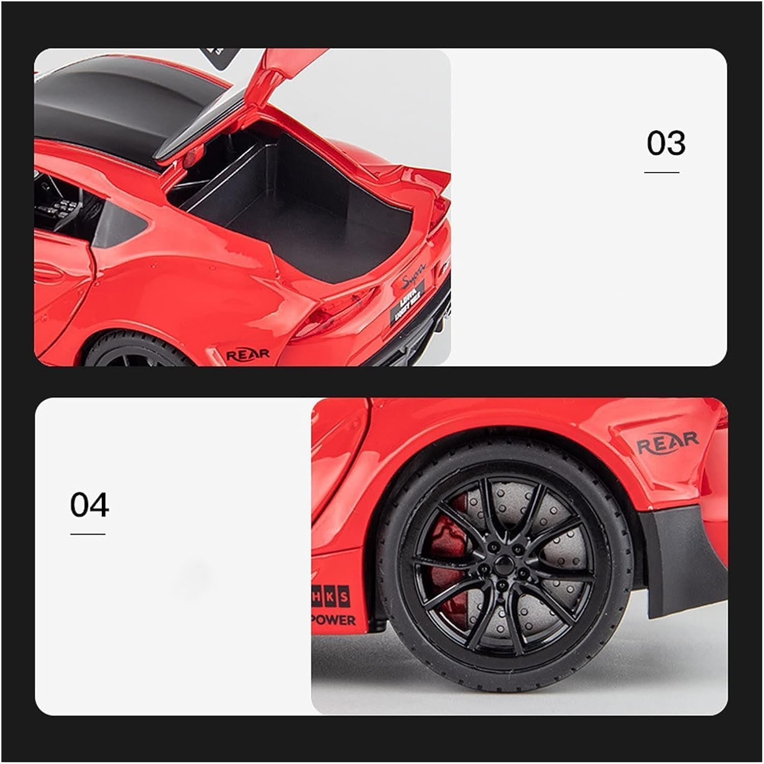 Toyota Supra GR LBWK 1:18 diecast scale model car collectible - Big Size