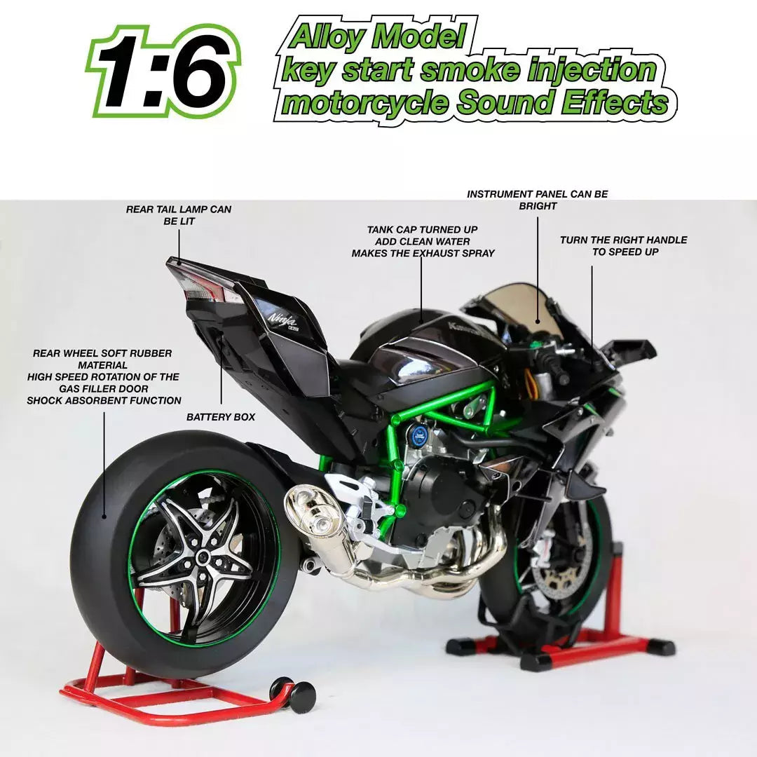 ToyWala Metal Ninja H2R 1:6 Scale Diecast Model – Detailed Motorcycle Replica