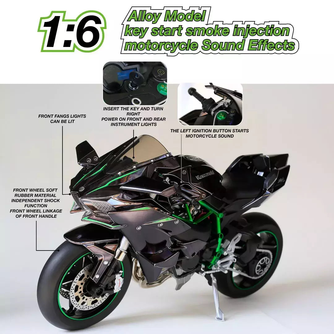 ToyWala Metal Ninja H2R 1:6 Scale Diecast Model – Detailed Motorcycle Replica