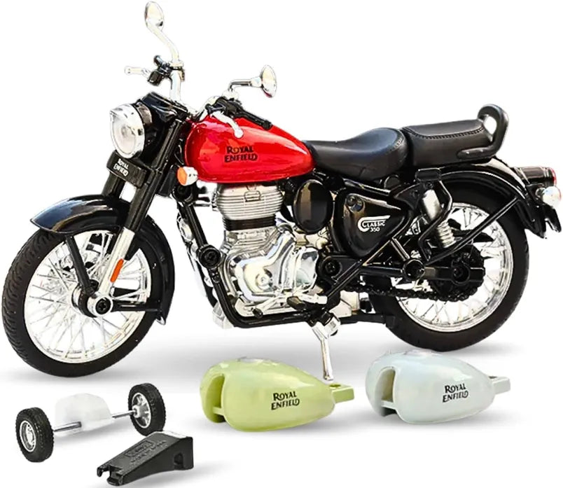 Royal Bullet 1:15 Scale Diecast Bike Model Bullet Miniature Motorcycle Pullback