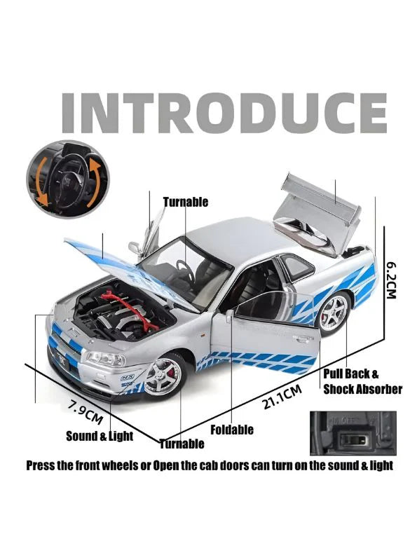 Nissan Skyline R34 GT-R diecast scale model 1:24